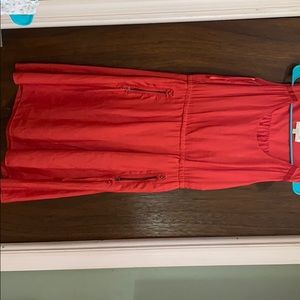 Red Loft dress with pockets size 0.